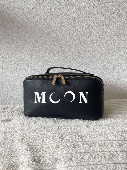 Trousse de Toilette en Similicuir Beige ou Noir MOON 🤍