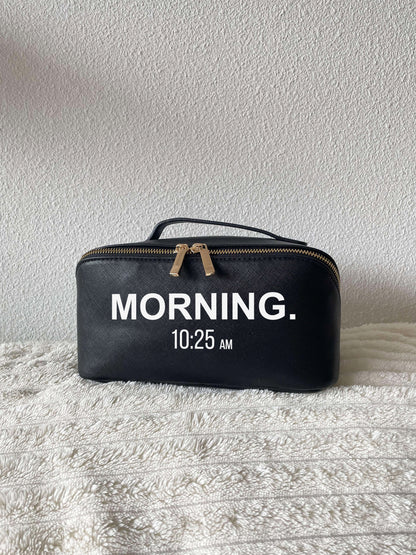 Trousse de Toilette en Similicuir Beige ou Noire MORNING 10:25 AM 🤍
